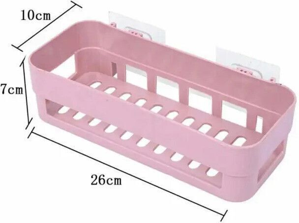 sjk Self Adhesive Multi-Purpose Wall Hanging BATHROOM floating Shelf Plastic Wall Shelf-picture-0