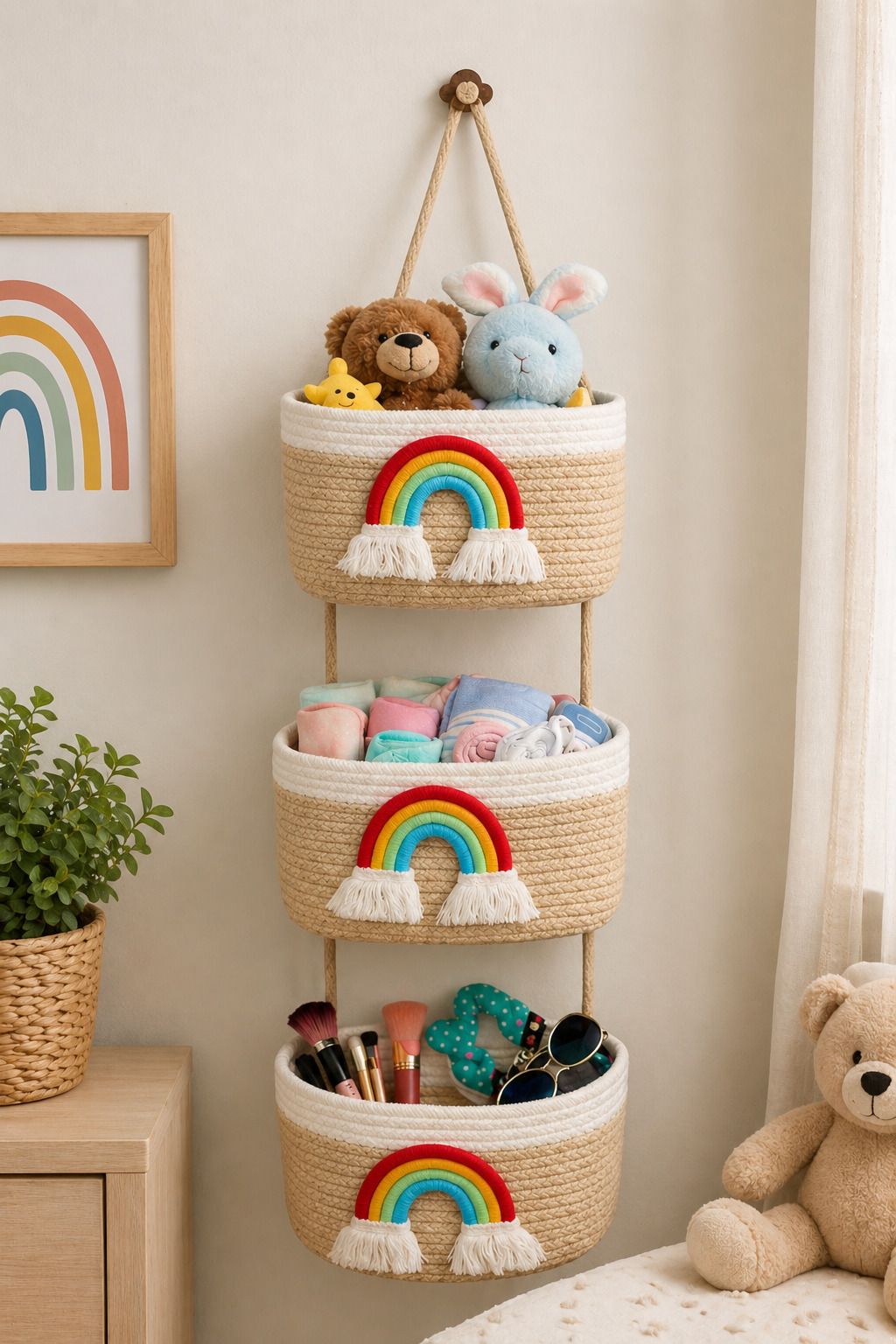 velosmart Rainbow 3 Tier Hanging Basket Organizer Accessories Organizer-picture-19