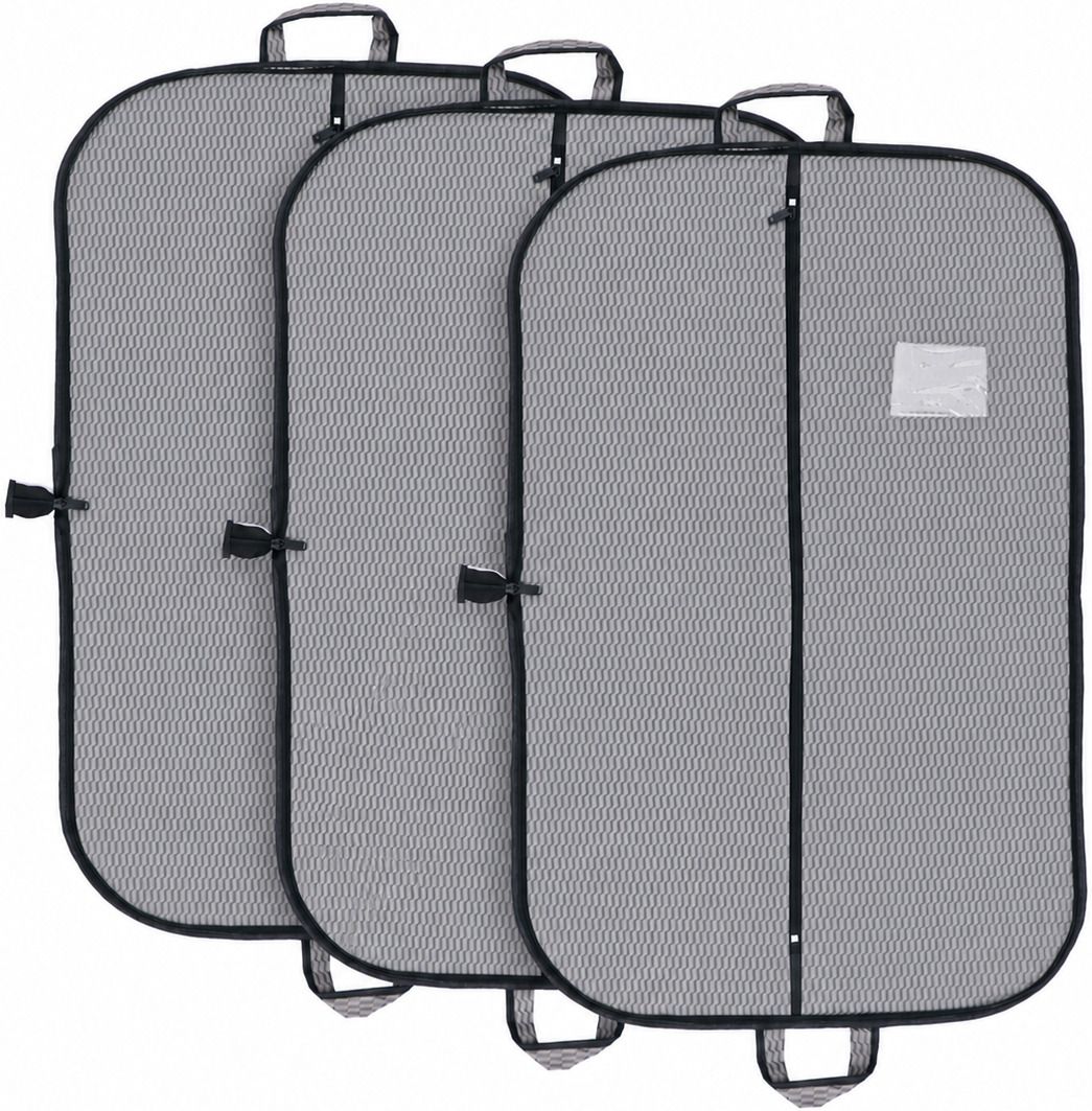 Ankit International High Quality Embossed Suit cover Grey Pack of 3 Cotton Laundry Bag-image-36
