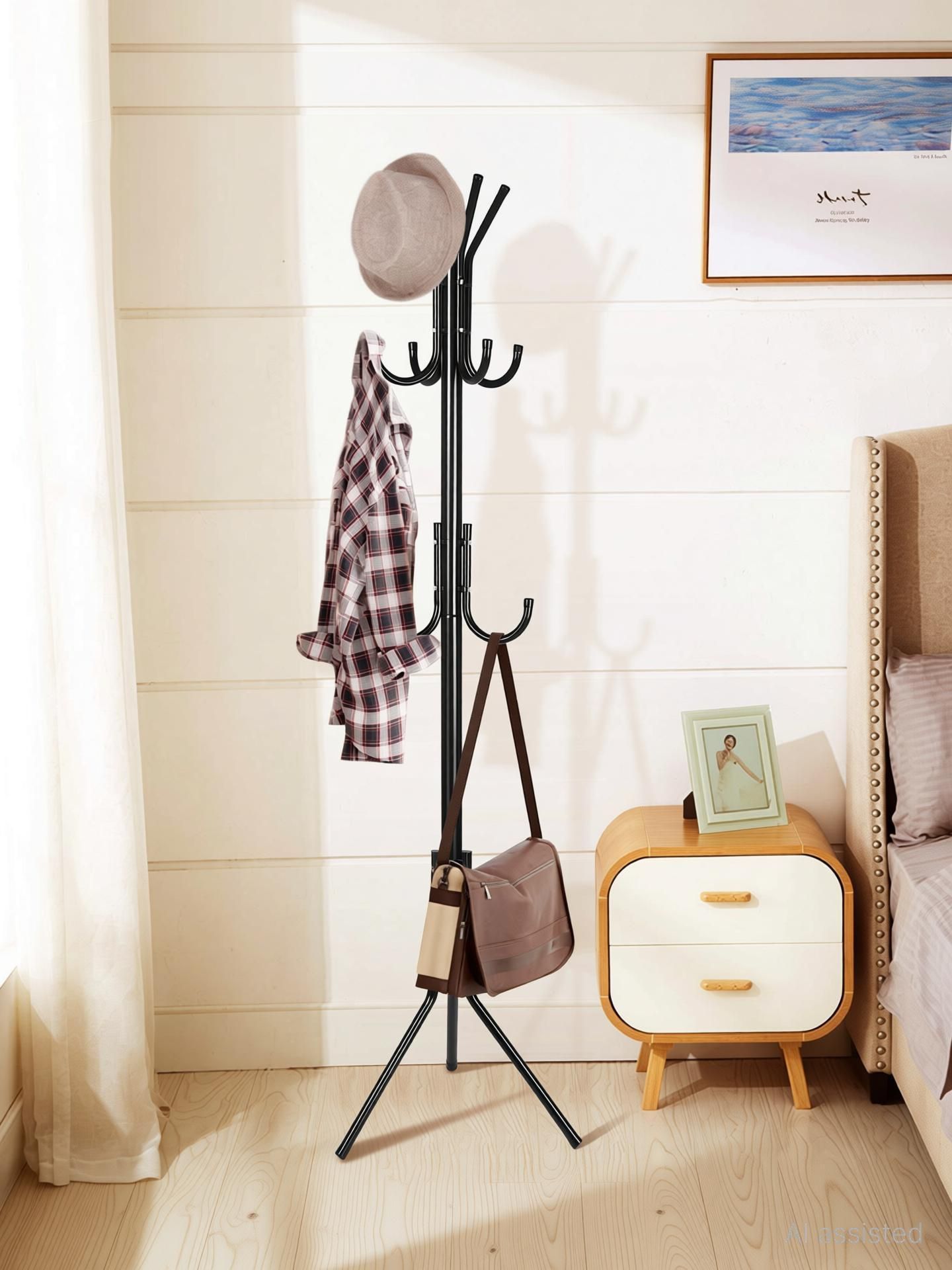 lukzer 8-Hook Foldable Coat Hanger (Black) Regular Organizer-picture-20