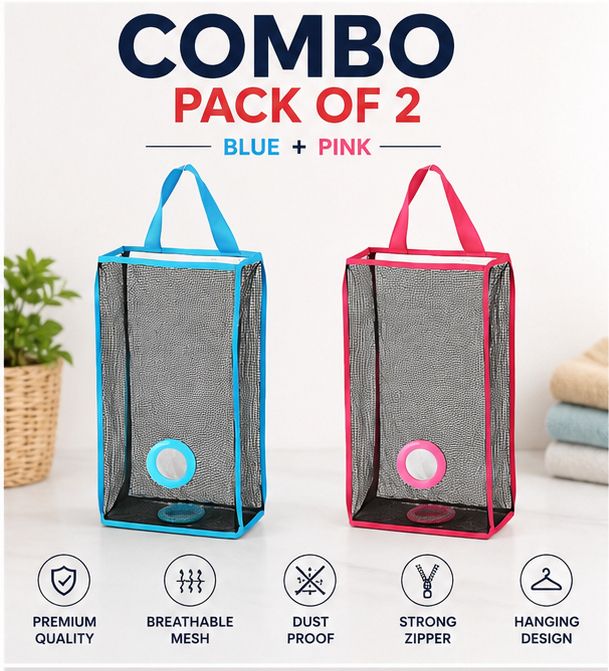 vimershita shree TRANDING MESH BAG HOLDER PACK OF 2 (MESH BAG ,POLYTHEEN BHOLDER,TRANDINGPRODUCT) Regular Organizer-picture-33