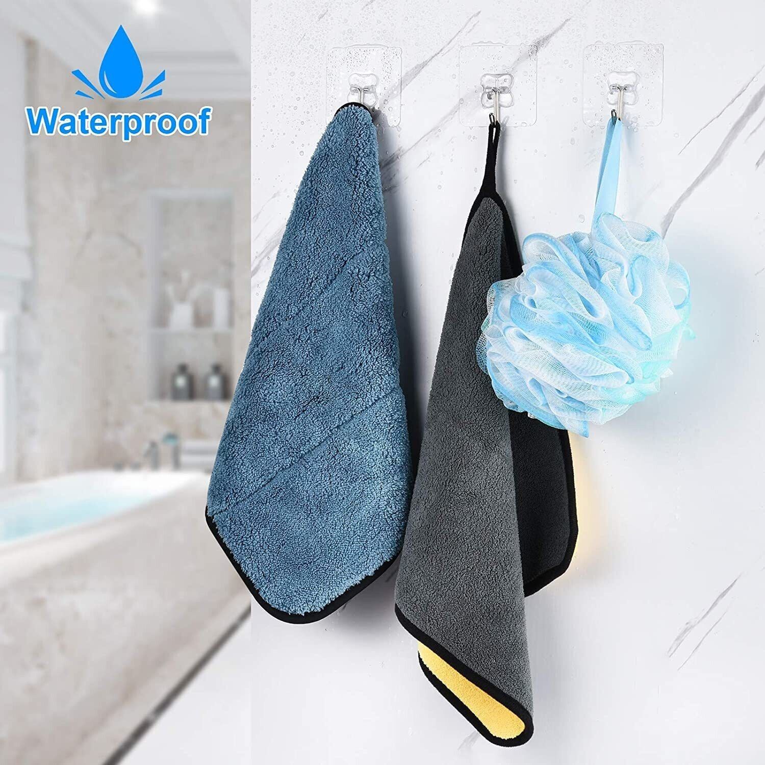 Pack of 10 Self Adhesive Hooks,Multi Purpose sticky hook/Towel Holder PinX10.771 Chrome, Clear Towel Holder-image-47
