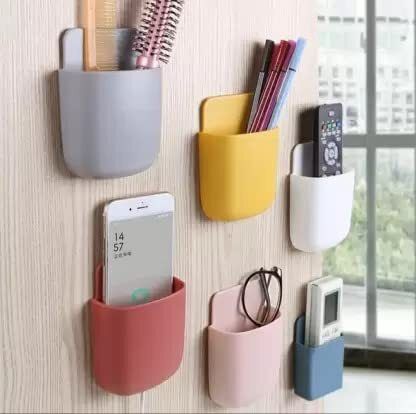 EVENTA 4 Pcs Multipurpose Wall Mount Mobile Holder, Charging Holder,(Multicolor) Stationery Organizer-image-5