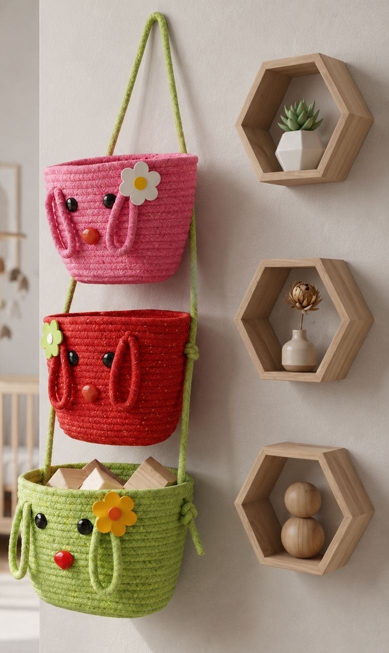 3 TIER HANGING BAG PINK RED GREEN Accessories Organizer-image-47