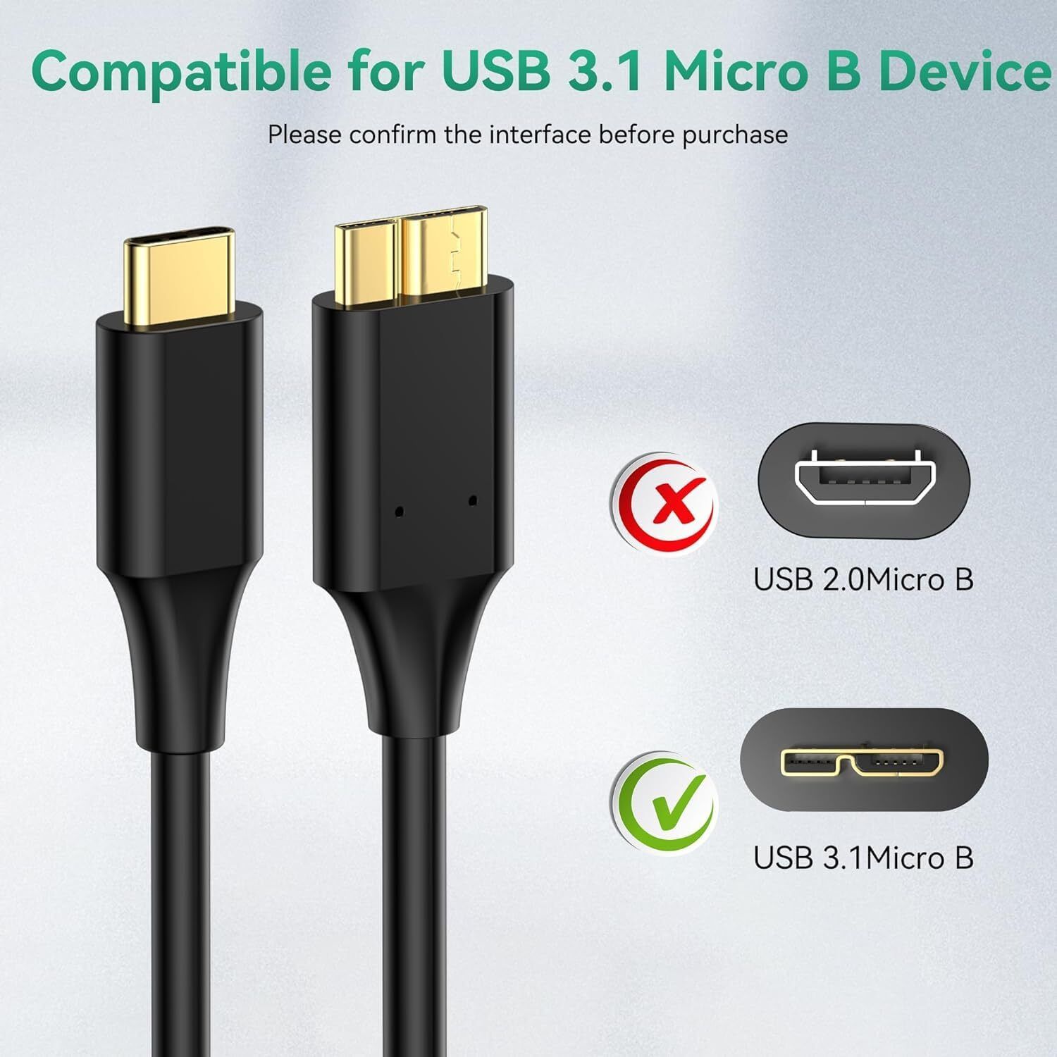 Jihaan usb c typ all india cable lenth charger fast 3.5 inch USB Type C to Micro-B USB 3.0 Cable-picture-28