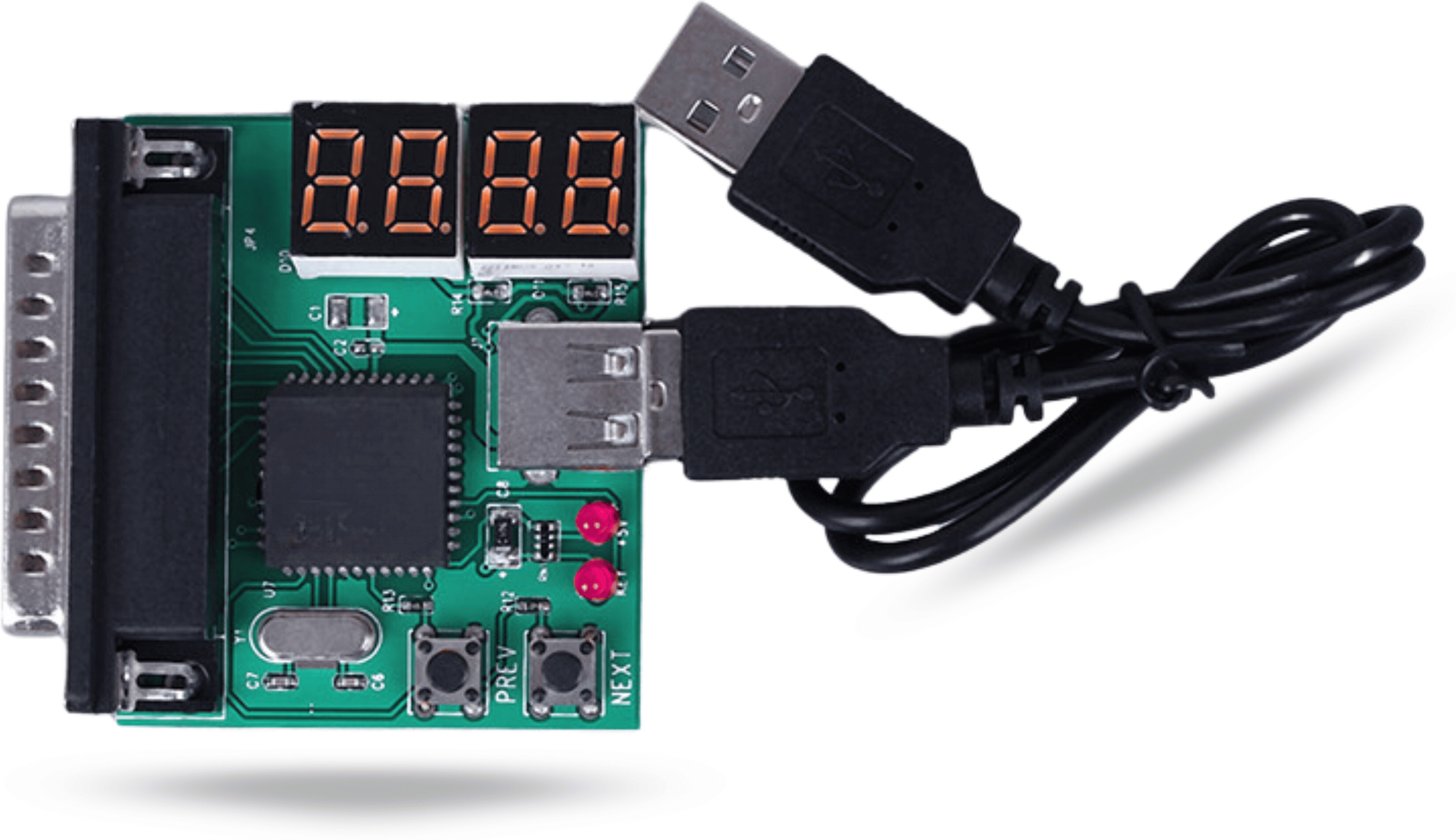 Octec USB 4-Digit Motherboard Card BIOS POST Code Reader LPT Interface for PC Testing 2.5 inch Motherboard Diagnostic POST Card Tester image 1