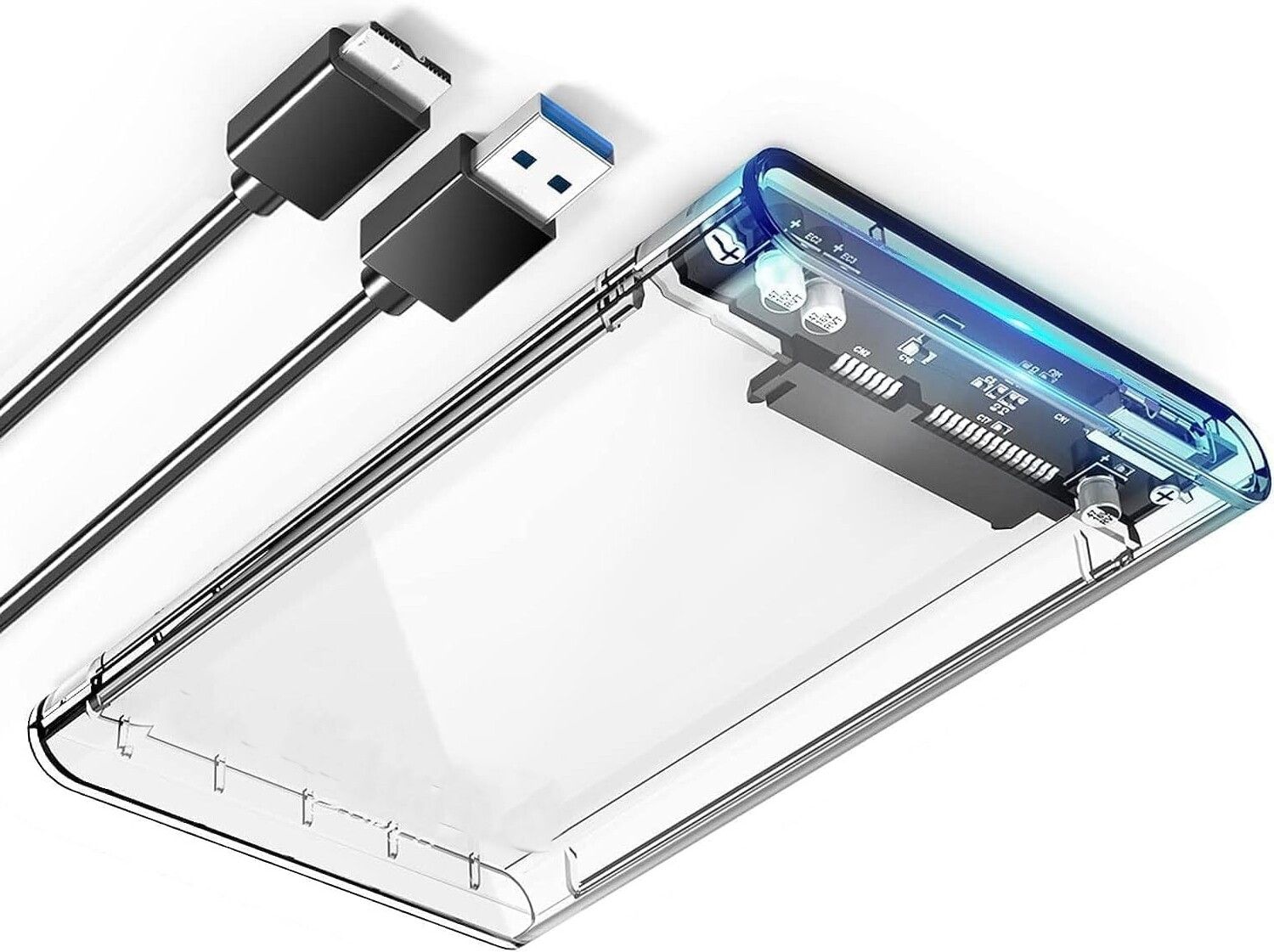 SAENTE Transparent USB 3.0 HDD Enclosure – 2.5 Inch SATA Tool-Free Case 2.5 inch HDD Enclosure-picture-31