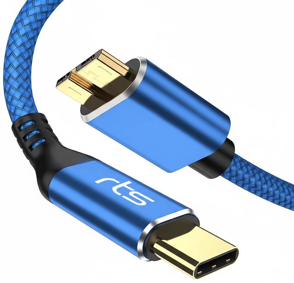 RTS Type-C Hard Disk Drive HDD Cable (50CM) Micro B to USB C Cord 10Gbps 3 inch USB Micro-B USB 3.0 Cable-image-0
