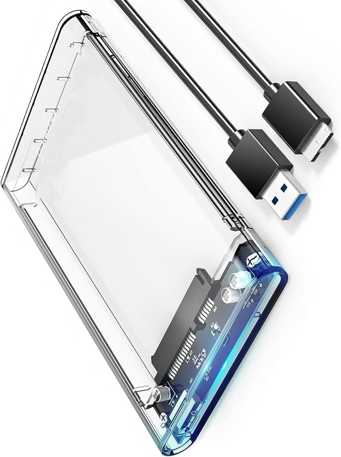 SAENTE Portable USB 3.0 HDD Enclosure – Transparent 2.5" SATA Case 2.5 inch HDD Enclosure-image-2