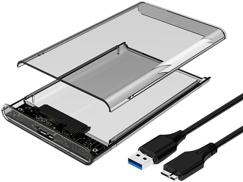 SAENTE 2.5" SATA HDD SSD Case – USB 3.0 Transparent Enclosure, No Tools 2.5 inch HDD Enclosure-image-35