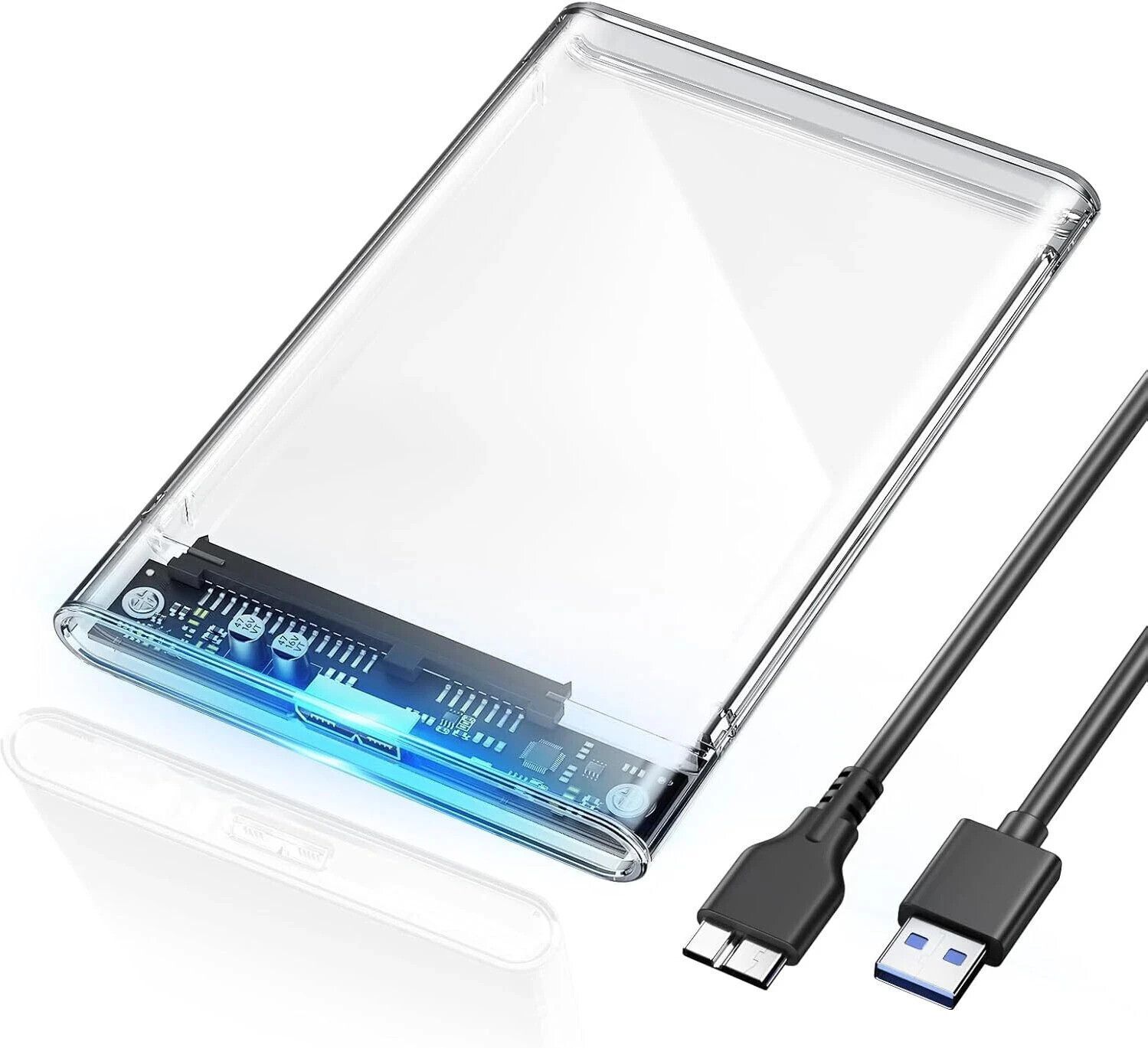 BKC SATA to USB 3.0 External Hard Drive Enclosure HDD/SSD, Transparent Hard Disk Box 2.5 inch Hard Drive Enclosure-picture-12