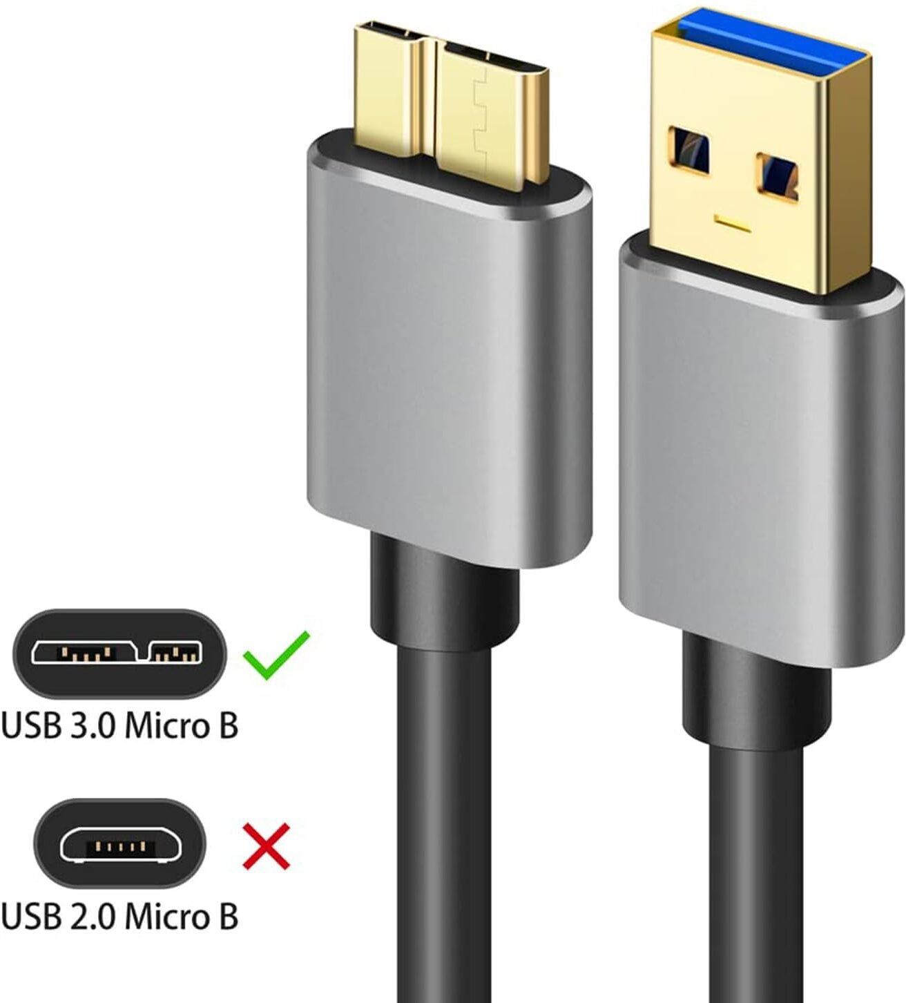 jihaan High speed External Hard Drives disk hdd USB 3.0 cable A to Micro B 50CM 3.5 inch USB Micro-B USB 3.0 Cable-image-24