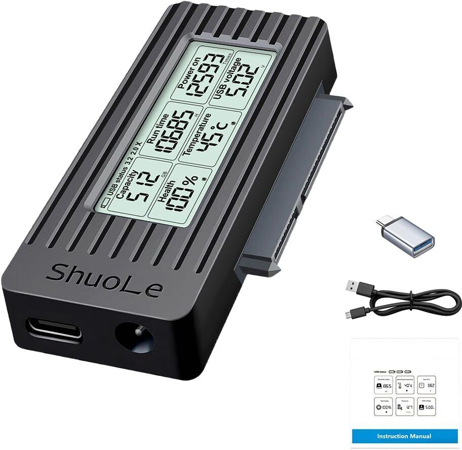 Zorbes SATA to USB 30 Hard Drive Reader with LCD Display Supports 16TB Capacity 3 inch Hard Drive Reader-image-16