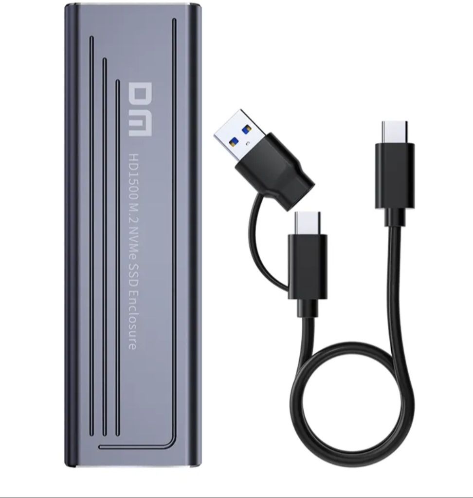 SAAVESSD ENCLOSURE DM M.2 NVMe SSD Enclosure, USB 3.0 External Case with USB and Type-C Cable, Grey 4 inch EXTERNAL SSD ENCLOSURE-picture-42