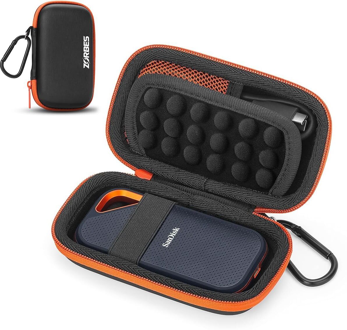 Zorbes Carrying Case for SSD Shockproof Waterproof EVA Storage Bag with Strap 2.5 inch Shock Resistant Water Proof Hard Disk Case-image-45