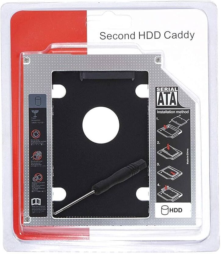 TECH NIICK SOLUTIONS 2nd Hard Drive Caddy, 9.5 mm CD/DVD Drive Slot for SSD and HDD 2.5 inch HDD CADDY-picture-10