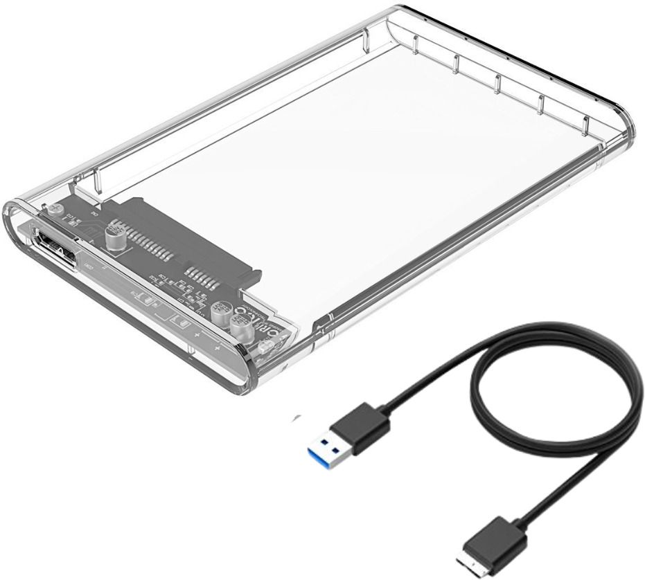 Elevea 2.5 inch Transparent Design USB 2.0 Hard Drive Enclosure - 15 Years Warranty 2.5 inch HDD Case-picture-32