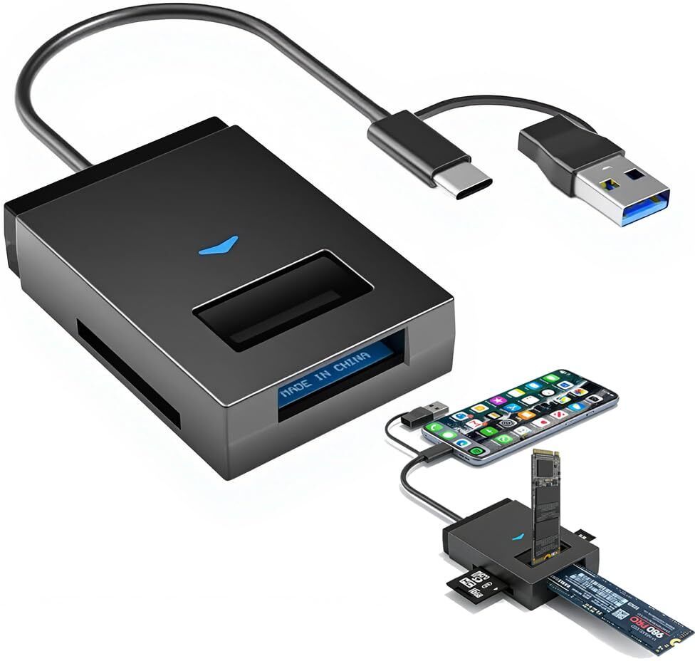 ELEPHANTBOAT USB C and A M2 NVME SSD Reader Supports SD TF Cards Plug and Play 2TB 2.5 inch External Hard Disk Cover-image-31