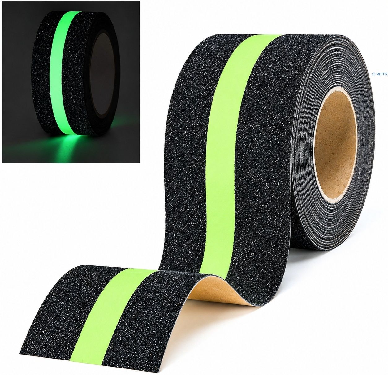20Meter Anti Slip Tape with Glow in Dark Stripe for Stairs Waterproof-ehm 50 mm x 20 m Black Reflective Tape-image-20