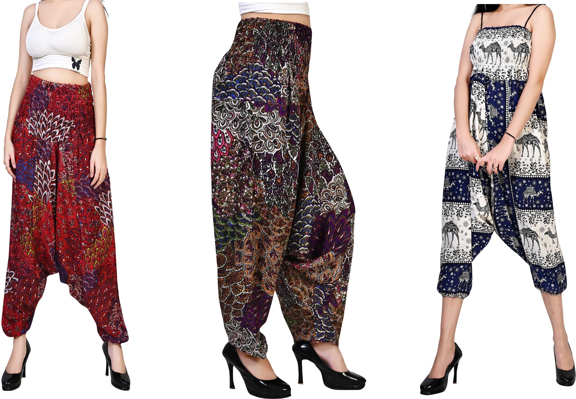 fusfus Printed Rayon, Cotton Women Harem Pants-picture-29