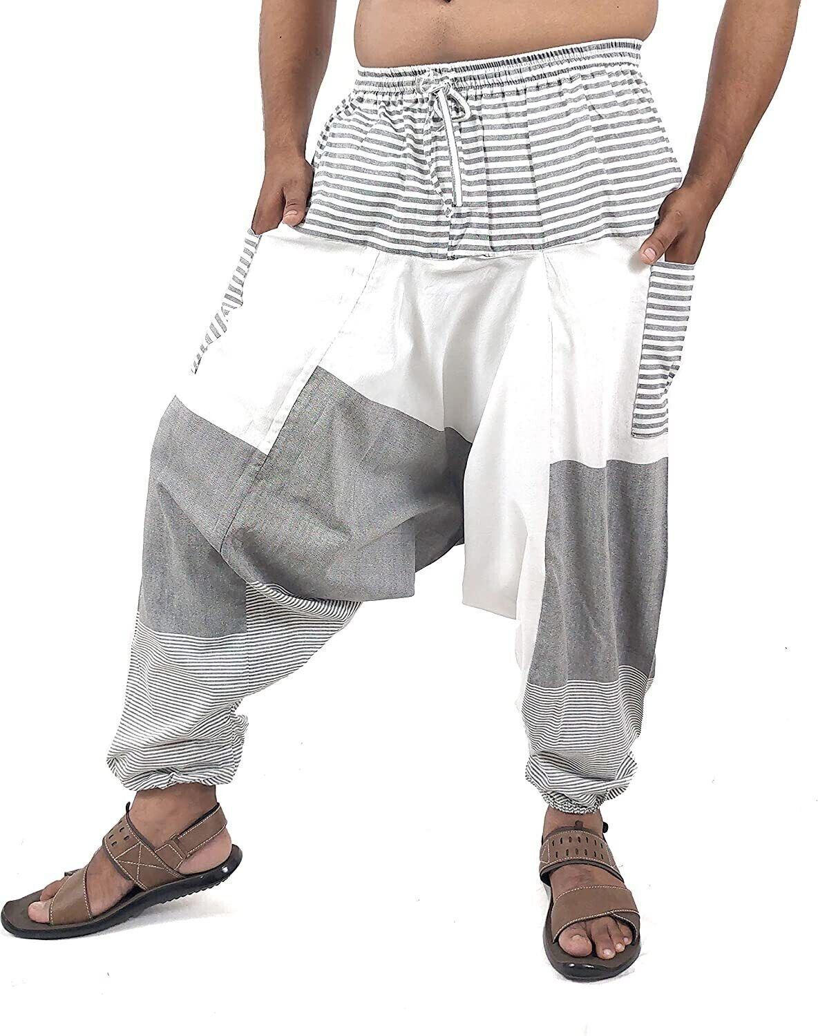 Striped Cotton Men Harem Pants
