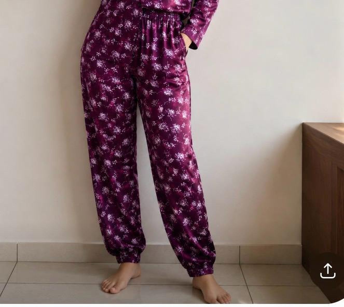 Floral Print Polyester Women Harem Pants-image-12
