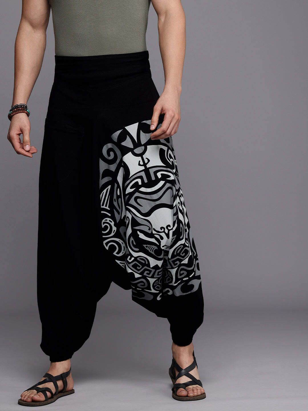 the veshti company Printed Cotton Men Harem Pants-picture-22