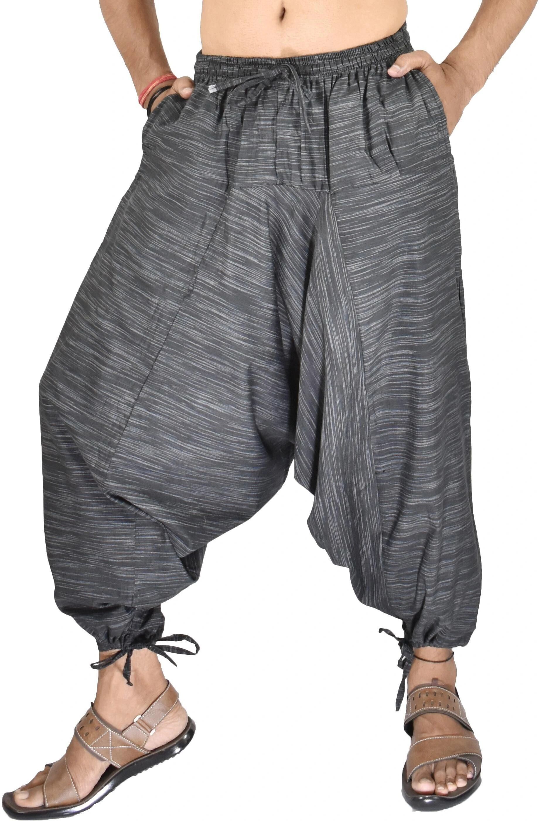 Solid Cotton Men Harem Pants