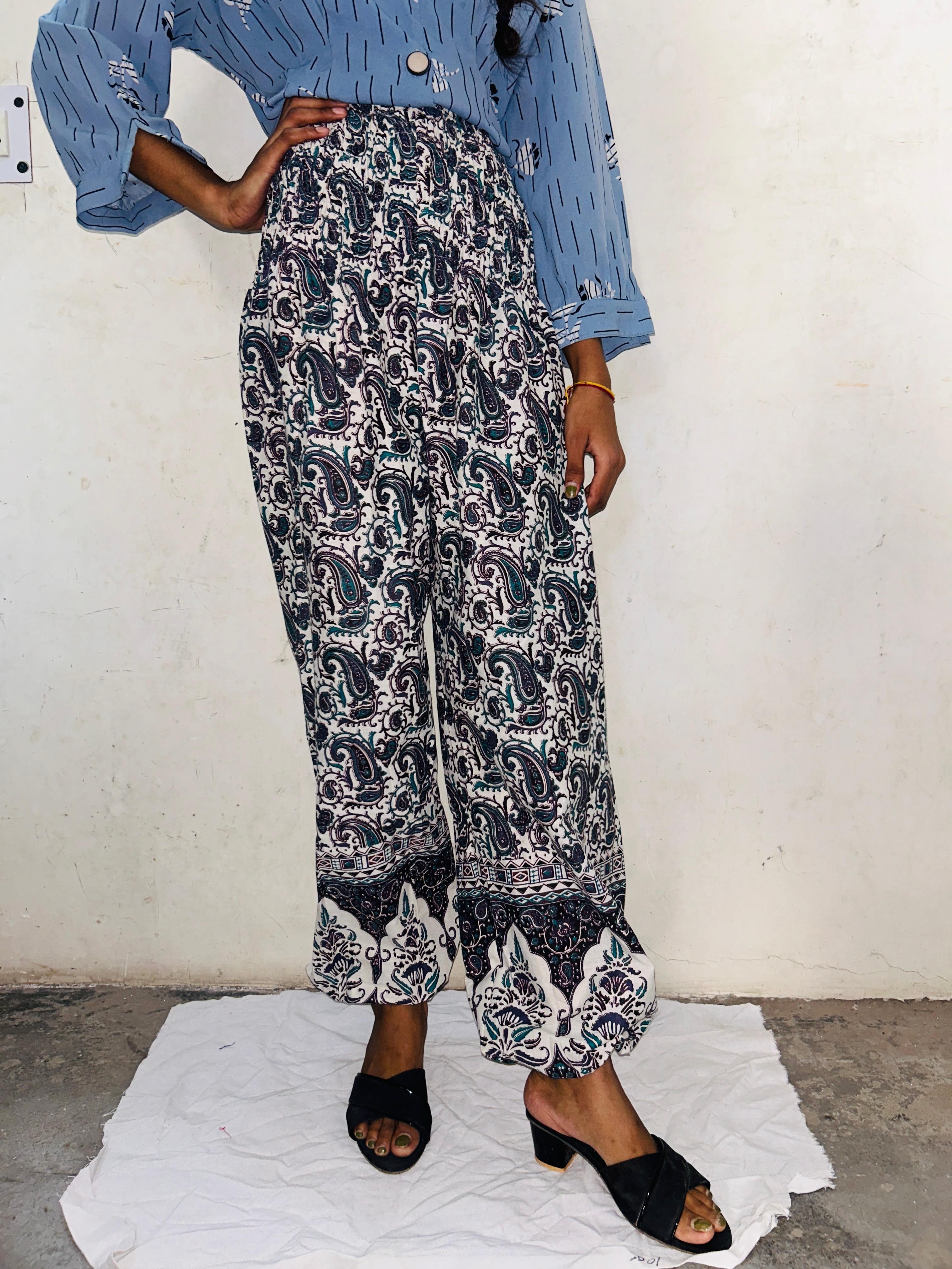 Printed Cotton Women Harem Pants-image-9