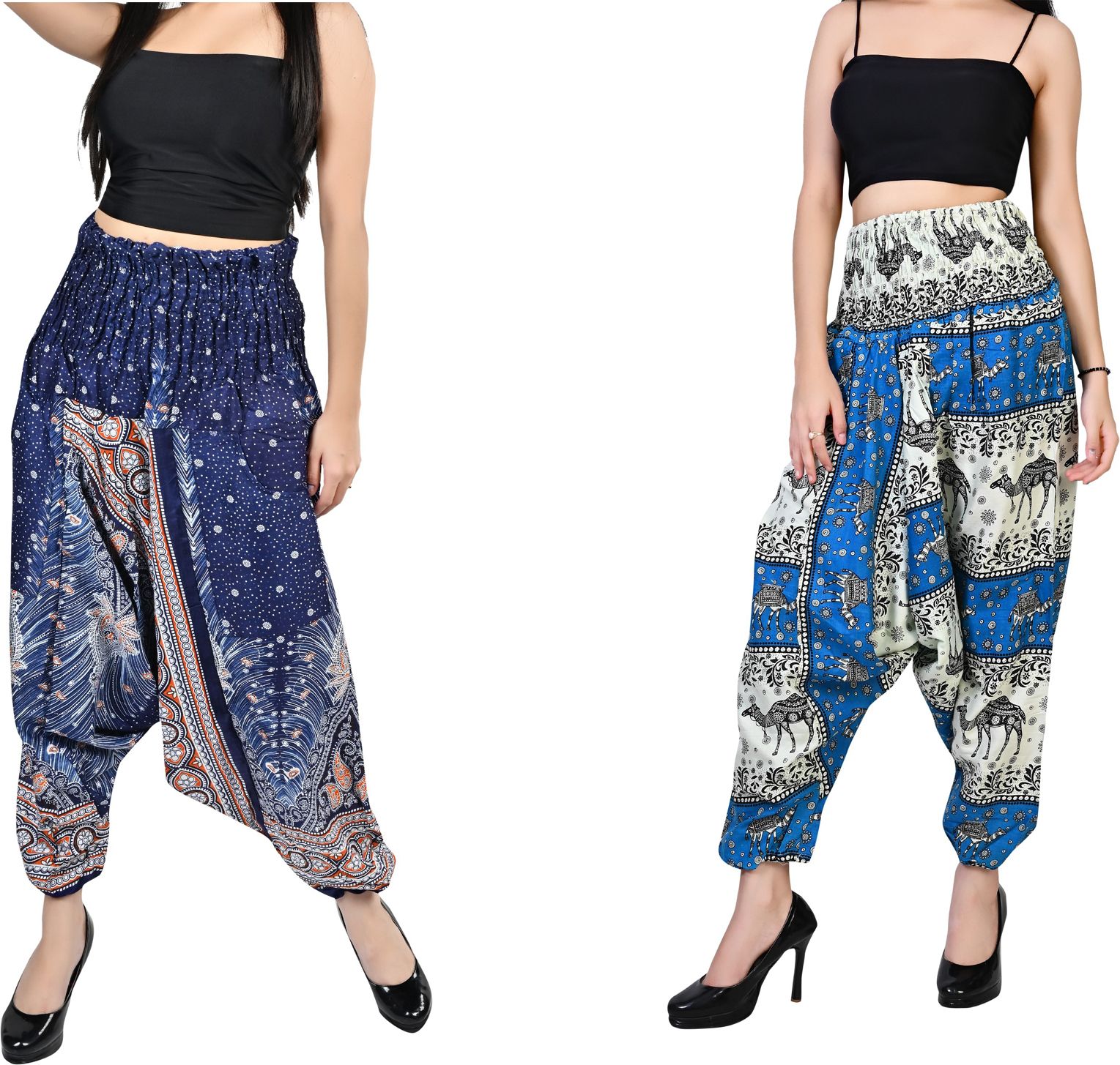 fusfus Printed Rayon, Cotton Women Harem Pants-picture-2