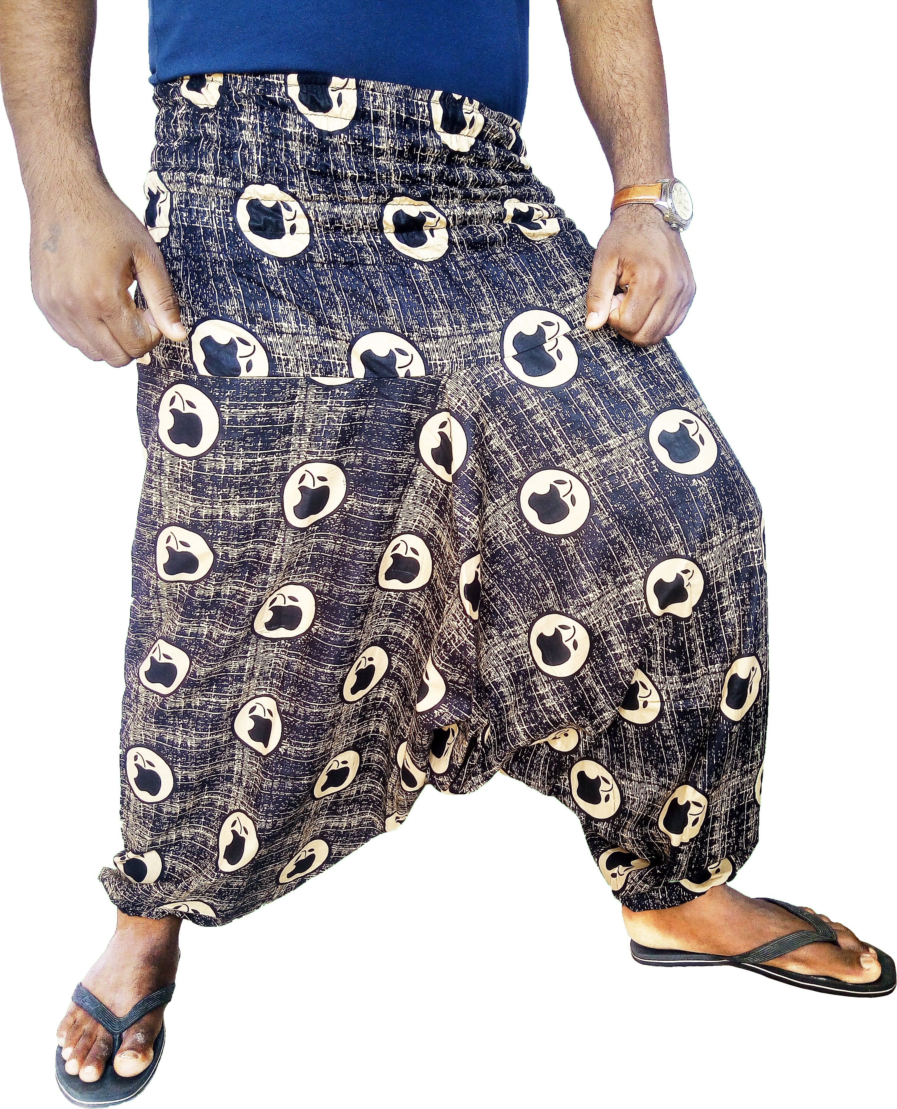 icare Printed Cotton Men Harem Pants-picture-39