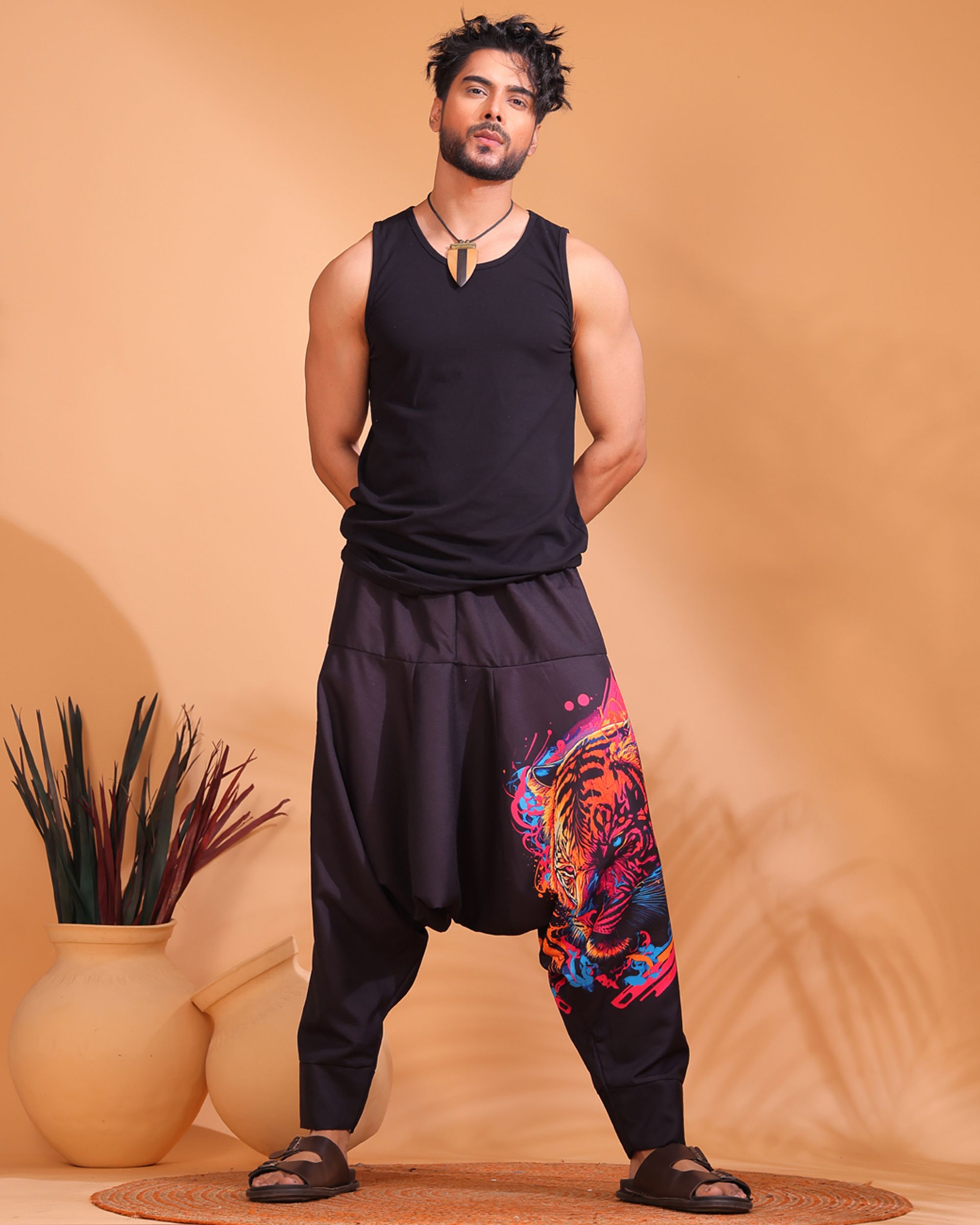 stand out Animal Print Cotton Men Harem Pants-picture-32