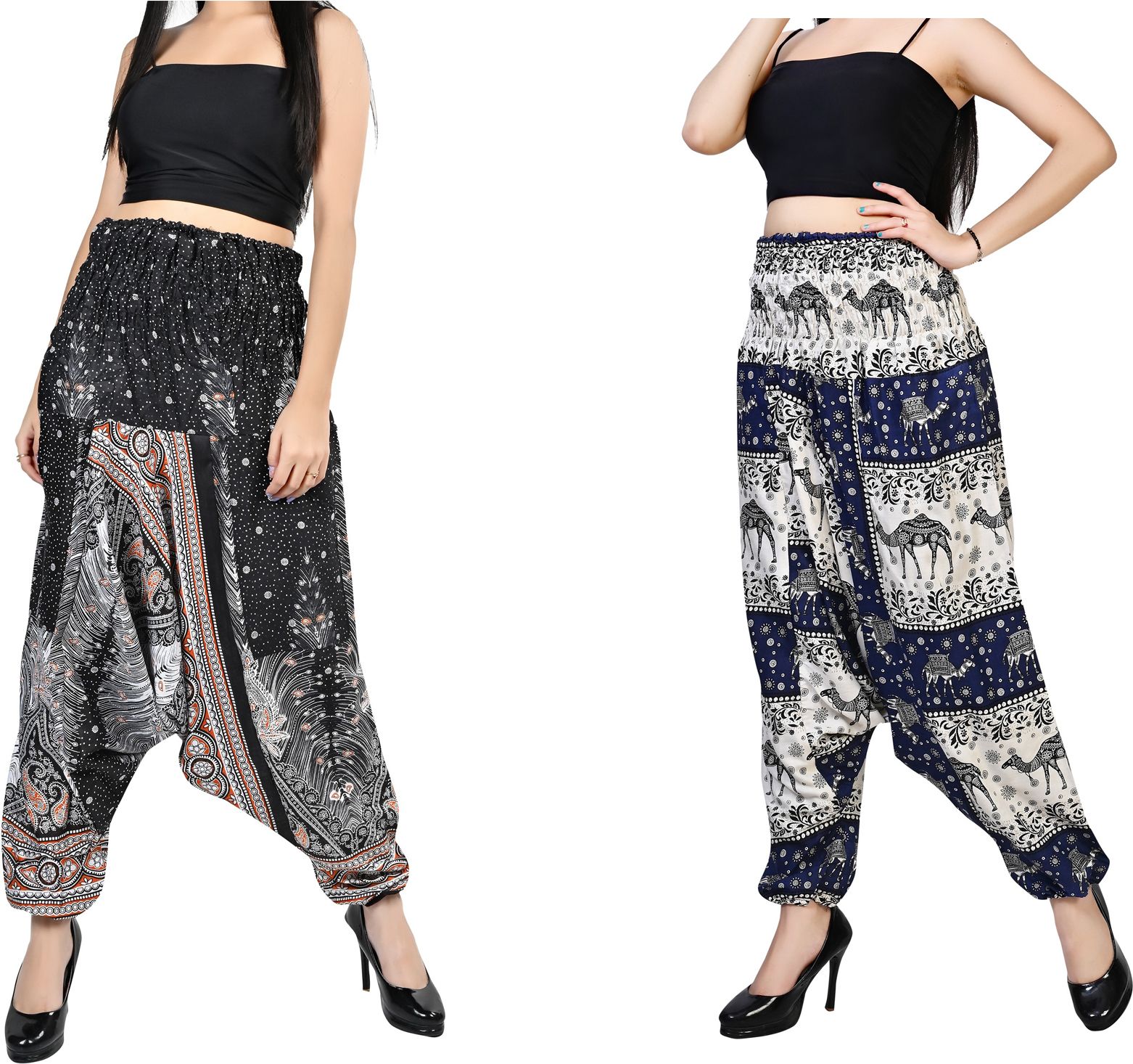fusfus Printed Rayon, Cotton Women Harem Pants-picture-27