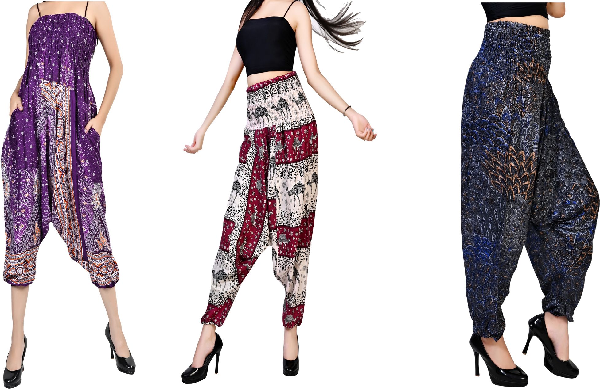 fusfus Printed Rayon, Cotton Women Harem Pants-picture-34