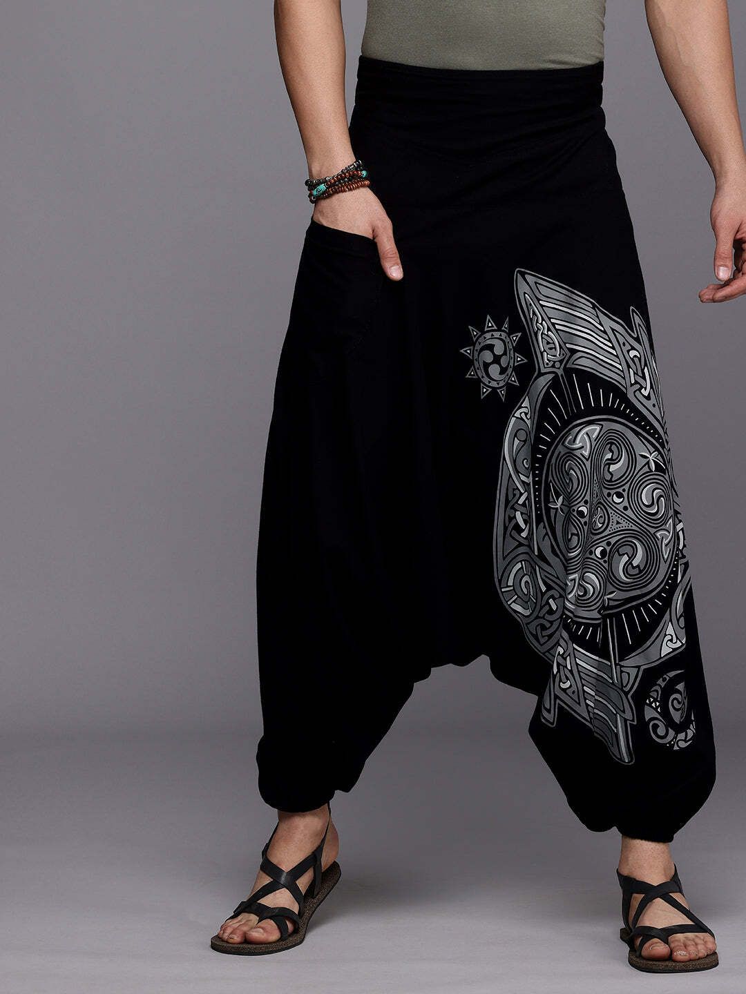 the veshti company Printed Cotton Men Harem Pants-picture-24