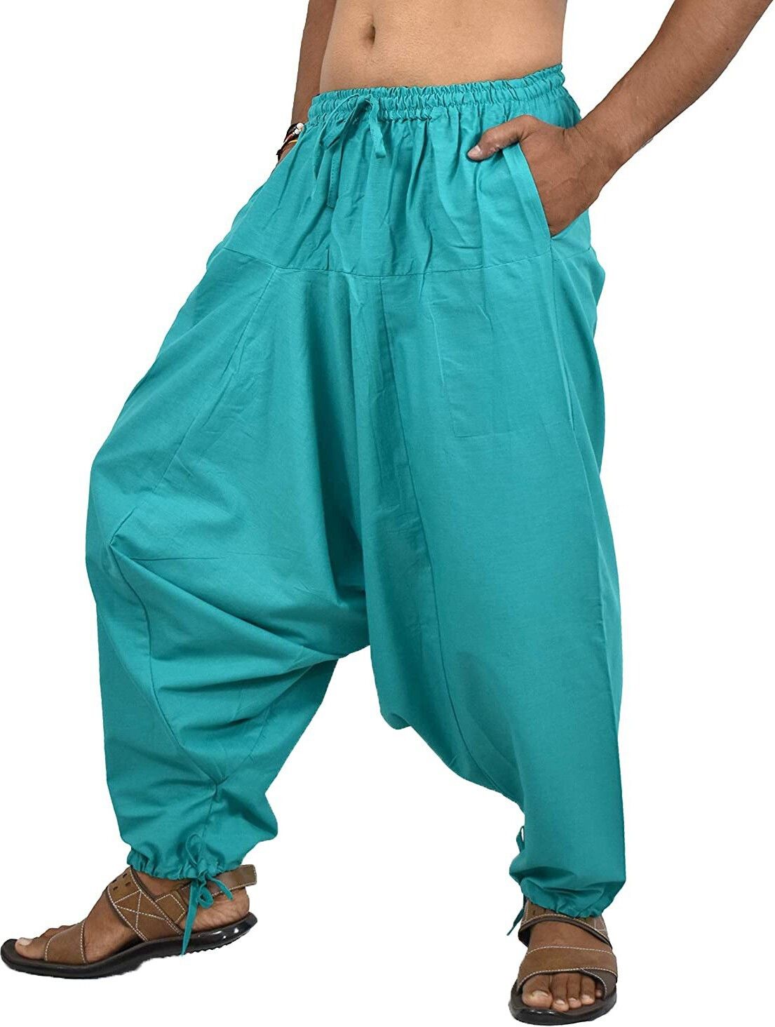 Solid Cotton Men Harem Pants
