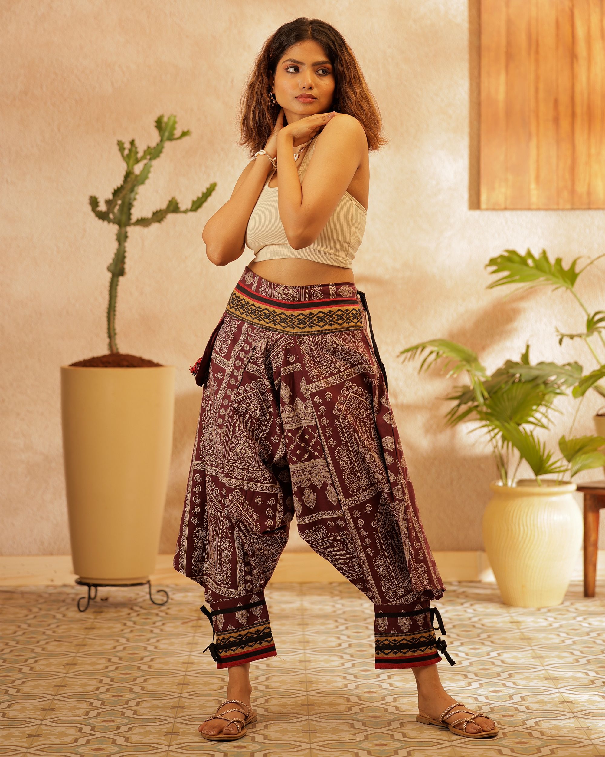 stand out Printed Cotton Women Harem Pants-picture-42