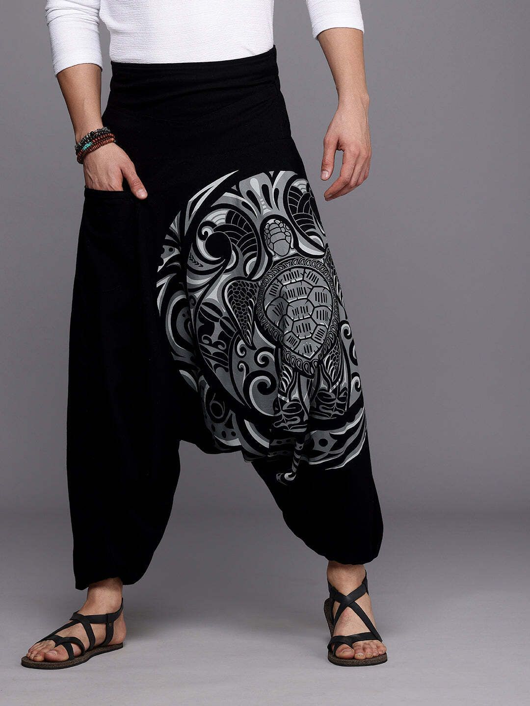 the veshti company Printed Cotton Men Harem Pants-picture-17