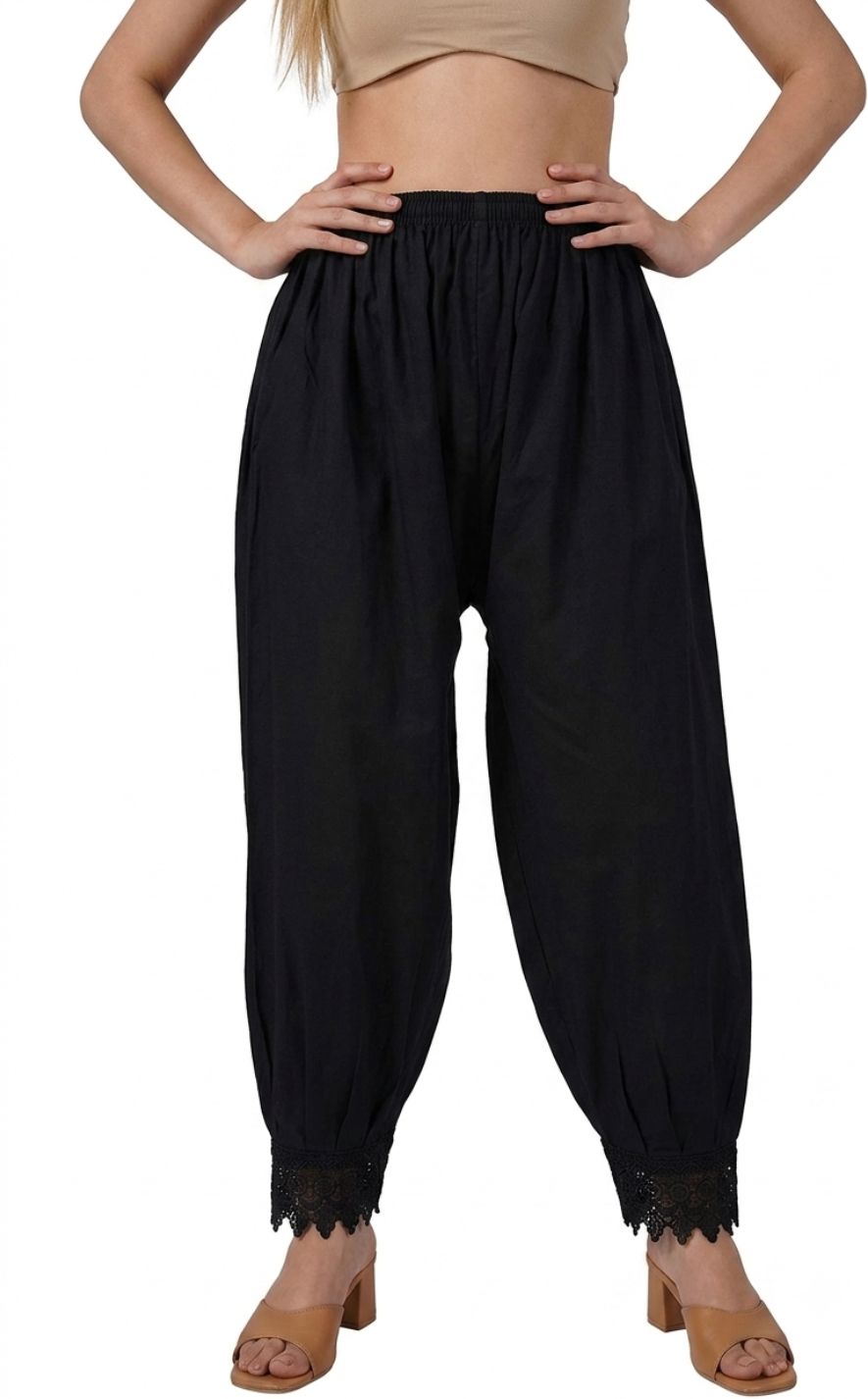 Solid Poly Cotton Women Harem Pants-image-29