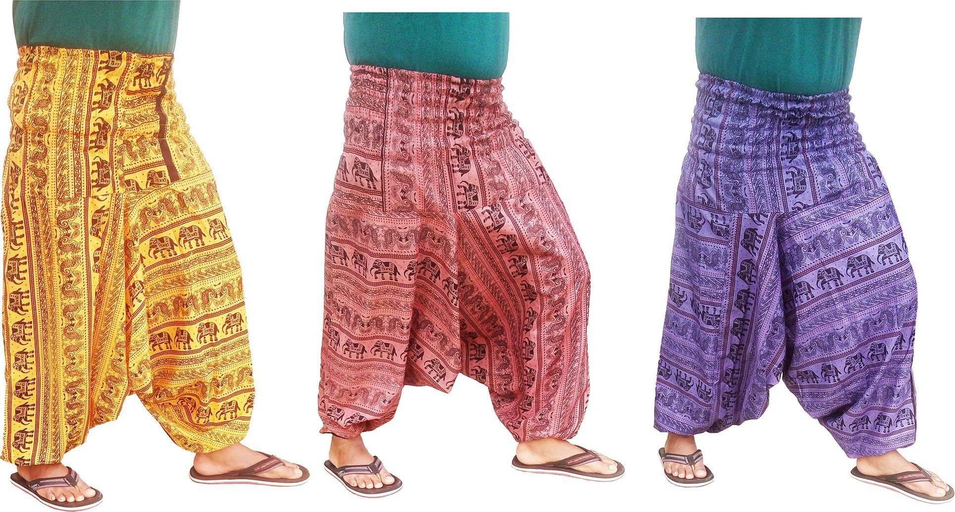 icare Printed Cotton Blend Men Harem Pants-picture-24