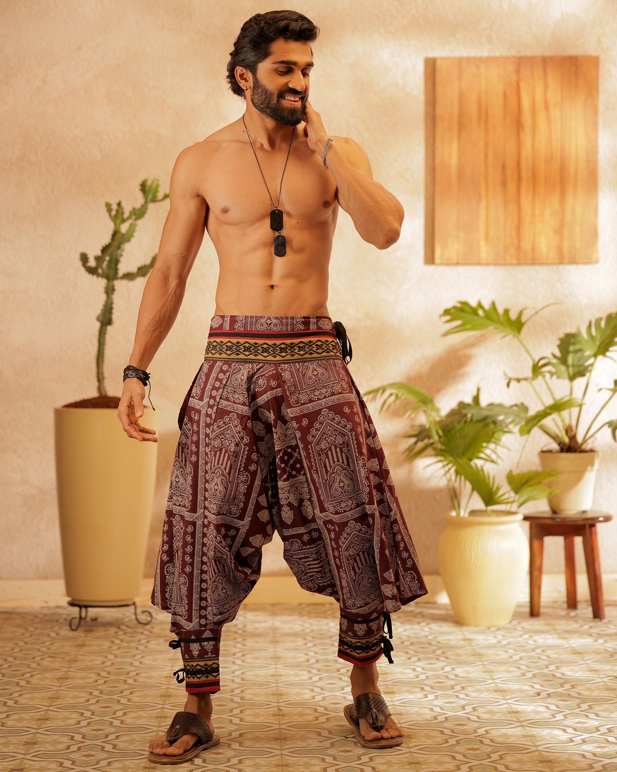 stand out Printed Cotton Men Harem Pants-picture-18