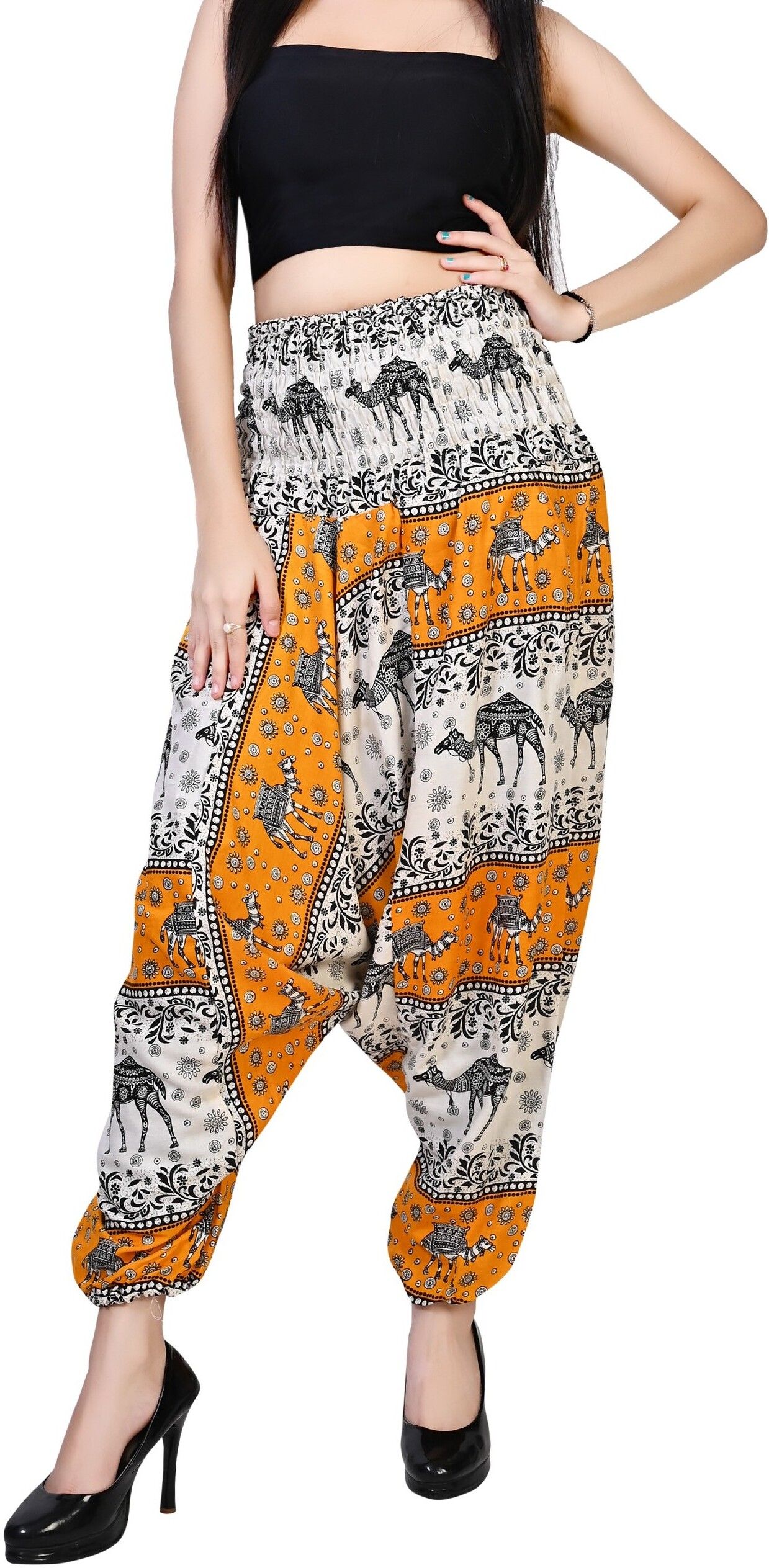 fusfus Printed Rayon, Cotton Women Harem Pants-picture-29