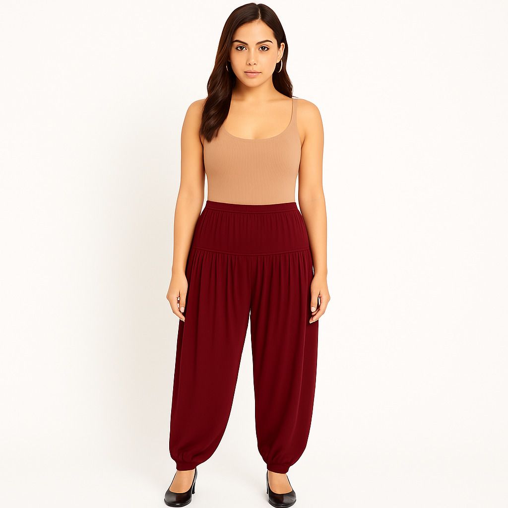 Solid Viscose Women Harem Pants