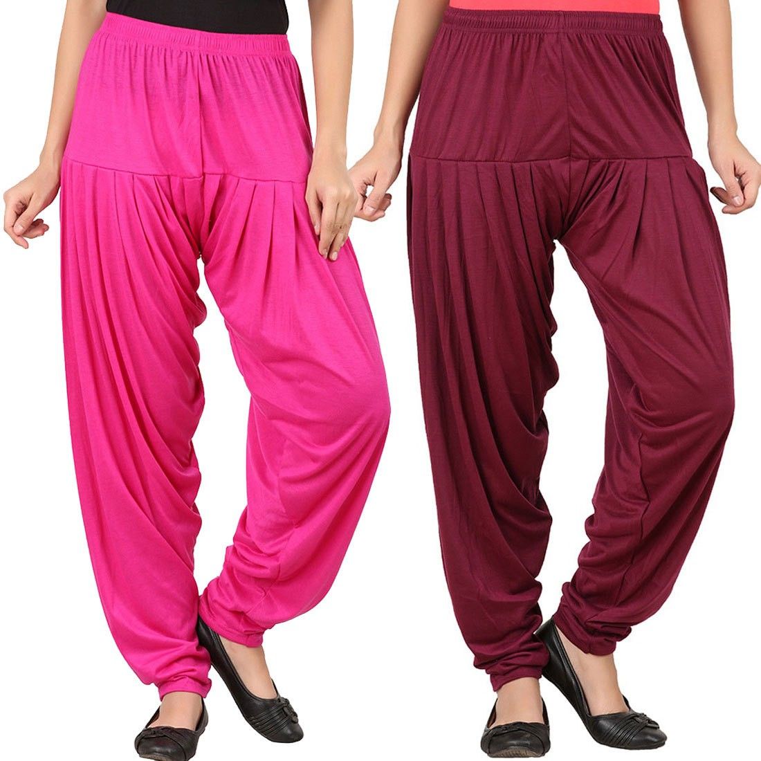 Solid Cotton Viscose Blend Women Harem Pants-image-14