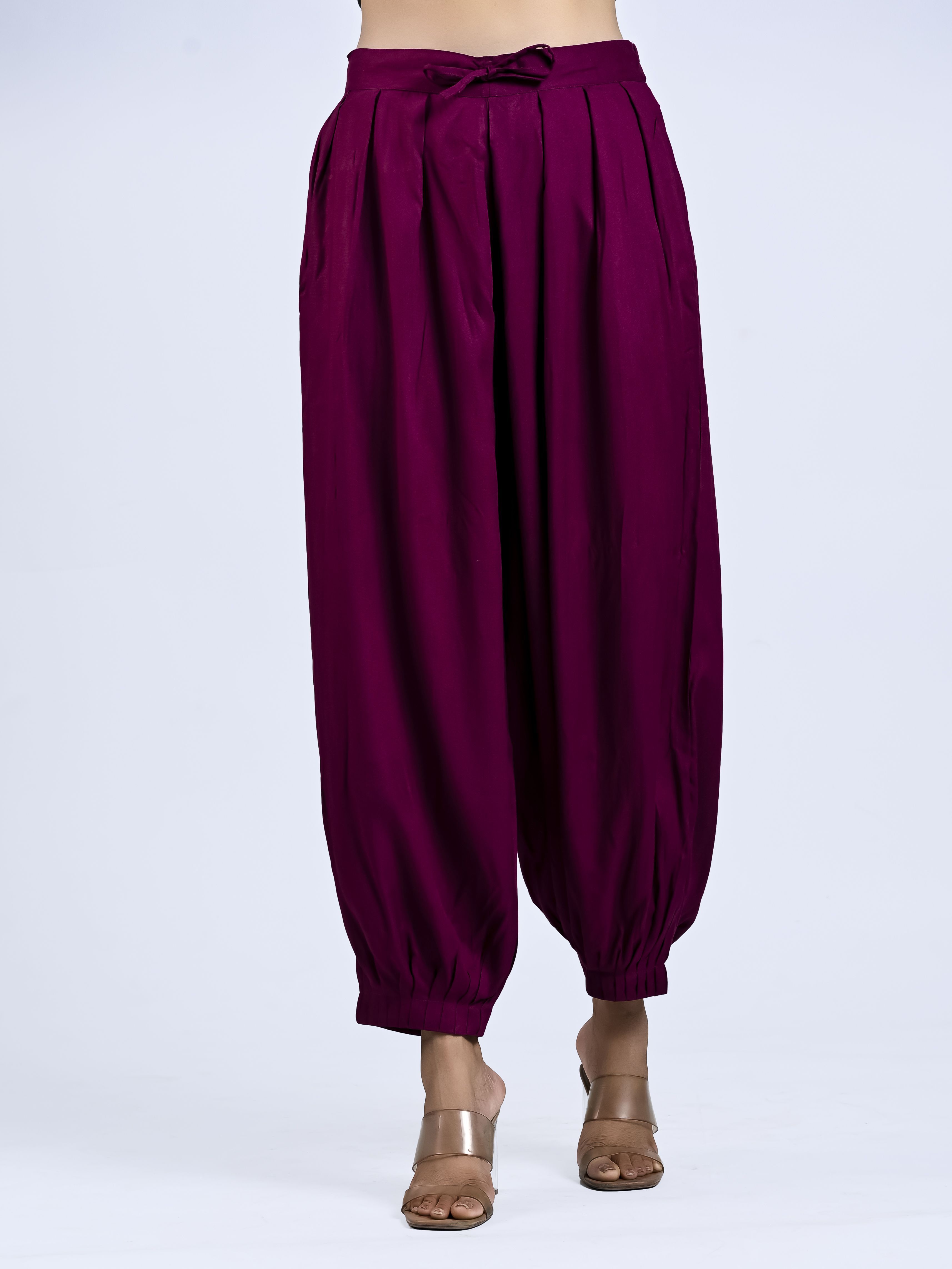 rohit enternational Solid Rayon Women Harem Pants-picture-19
