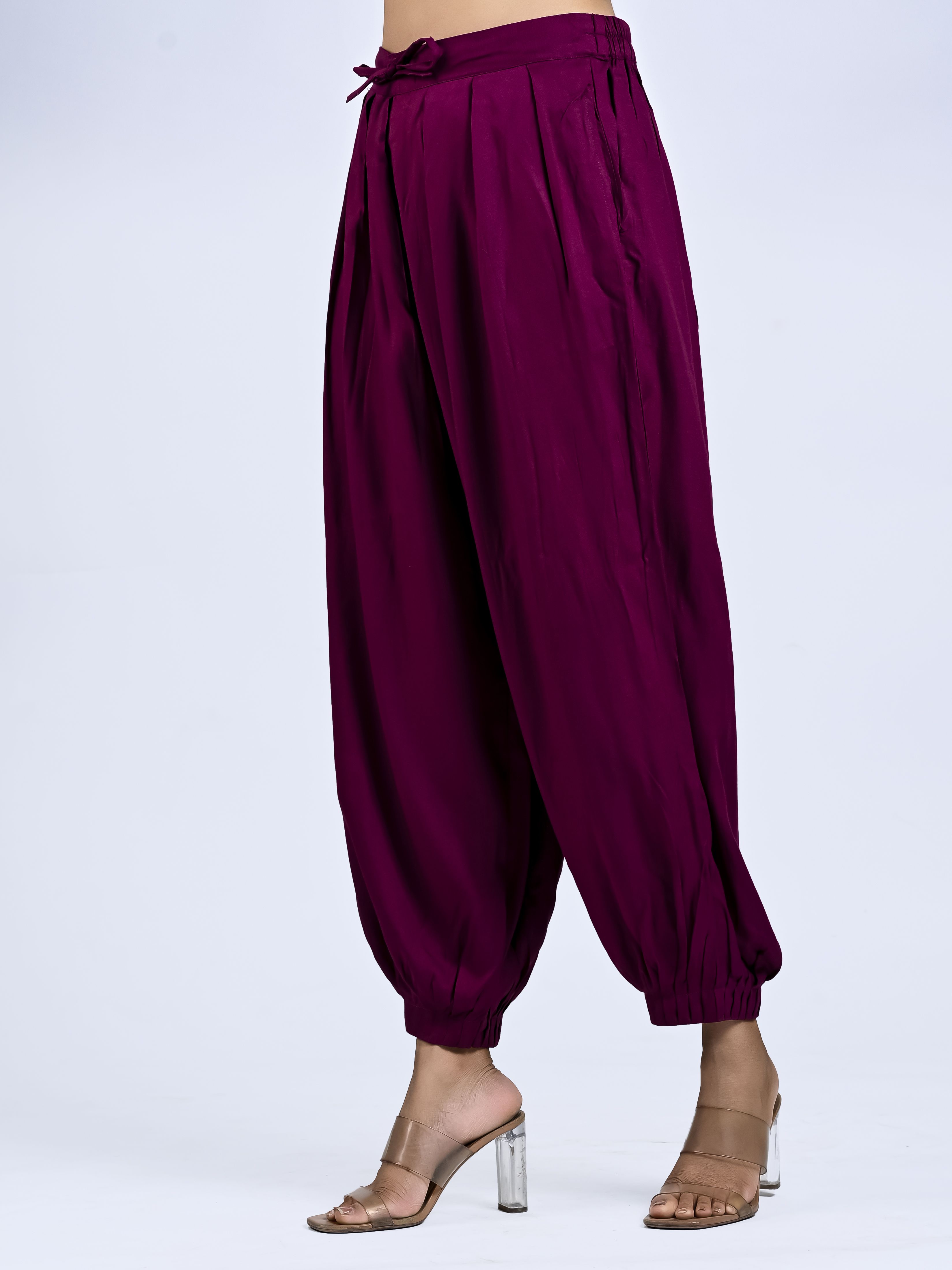 Solid Rayon Women Harem Pants