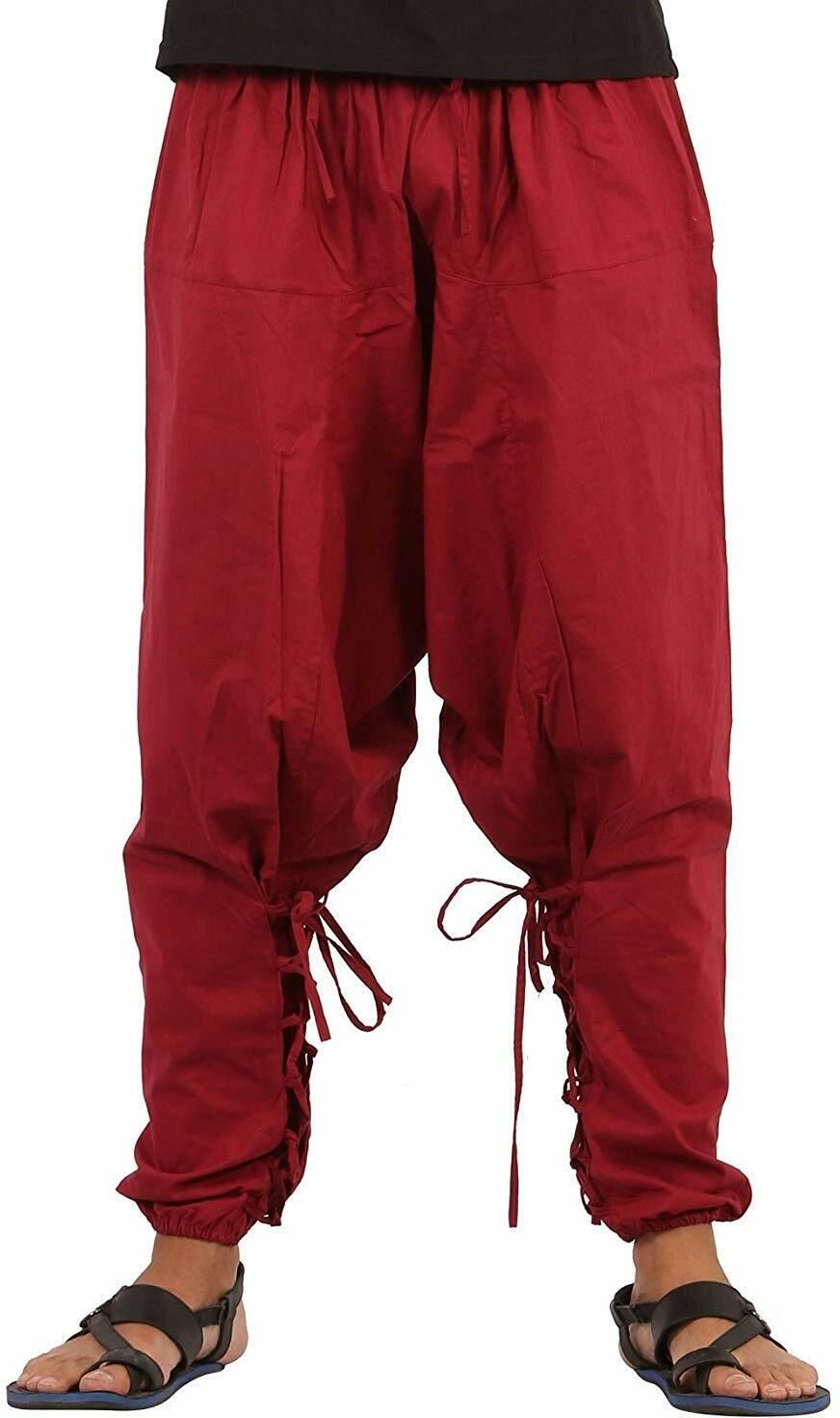 whitewhale Solid Cotton Men Harem Pants-picture-31