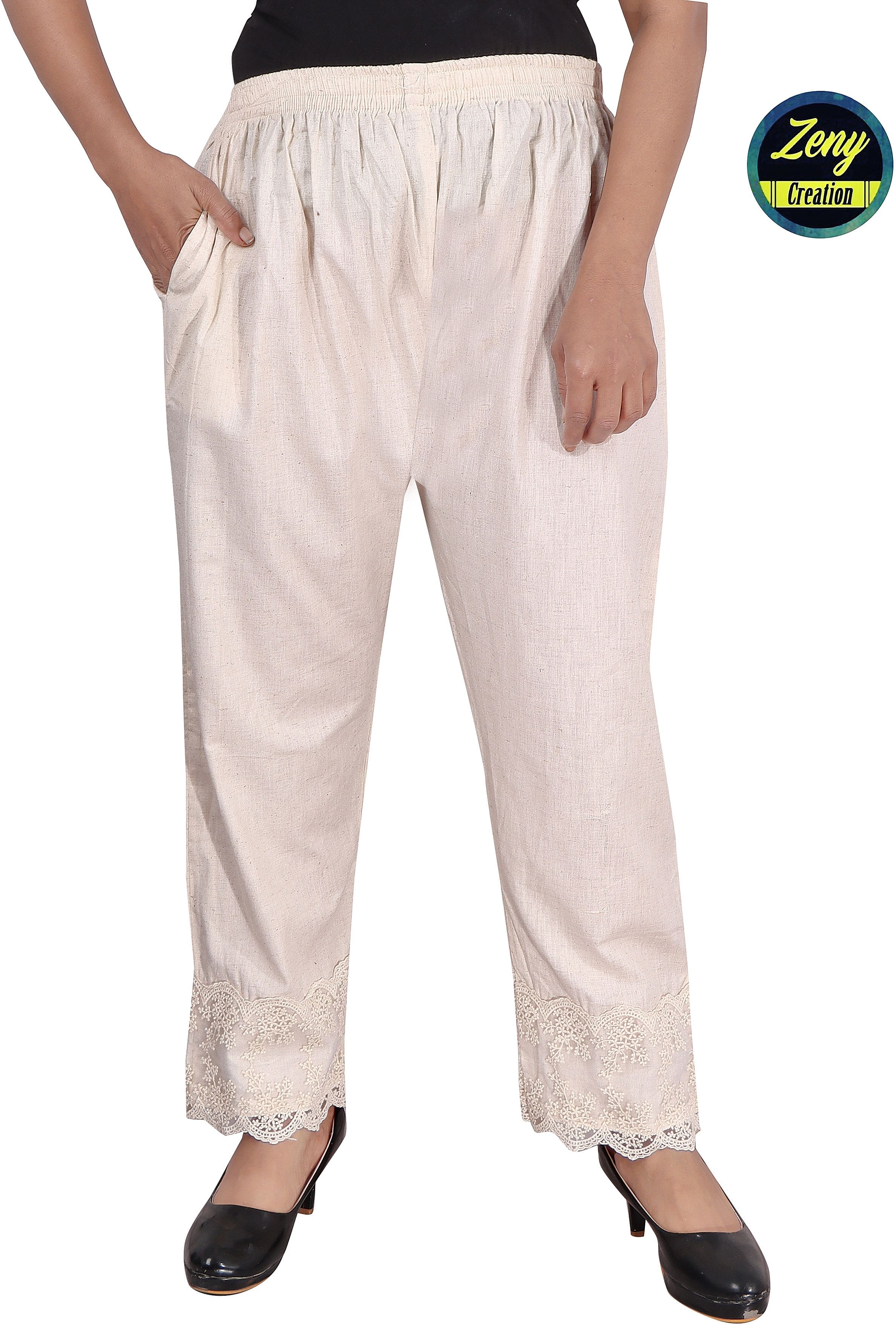 Self Design Cotton Women Harem Pants-image-19