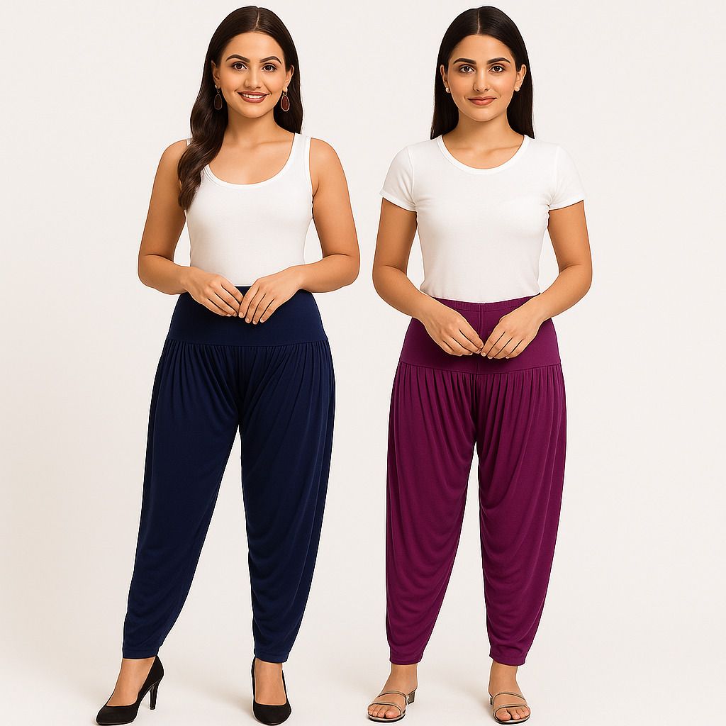 Solid Viscose Women Harem Pants-image-28