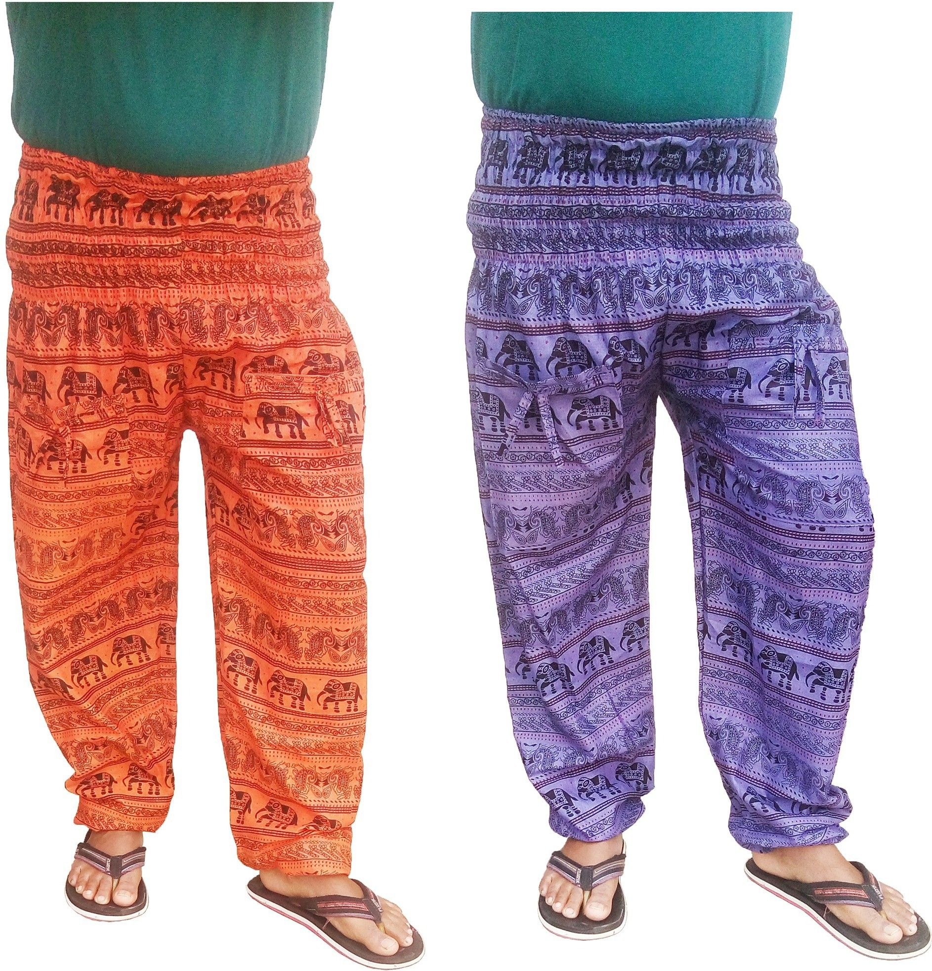 icare Printed Cotton Blend Men Harem Pants-picture-27
